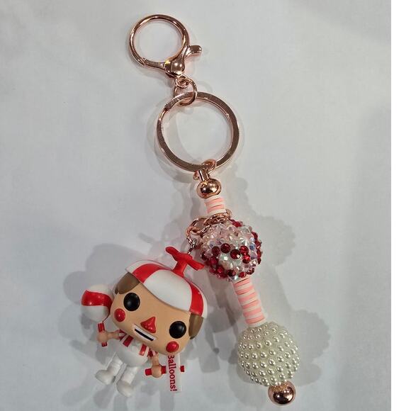 Handmade Beaded Keychain With Mini Figure | One of a Kind - Picture 2 of 8